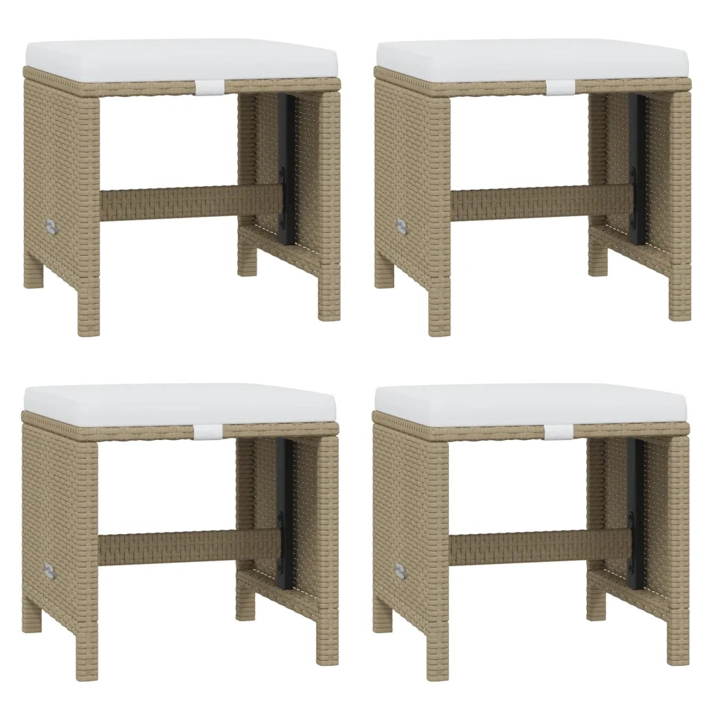 Set da Pranzo per Giardino 19pz con Cuscini in Polyrattan Beige 3095652