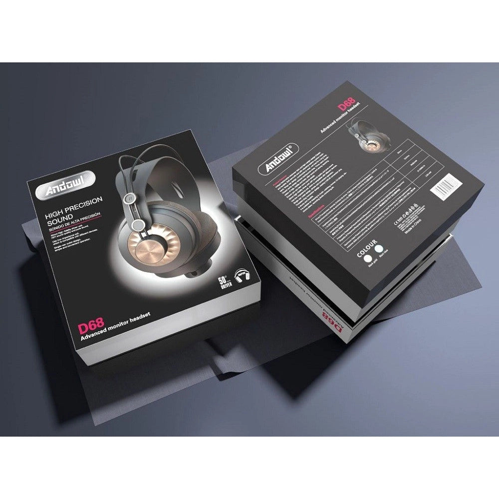 Trade Shop - Cuffie Over-ear Cablate D68 Hifi Stereo Jack Da 3,5 Mm Musica Design Ergonomico -