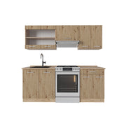 Cucina componibile R-Line Rovere artigianale/Rovere dorato 200 cm, PL Rovere Vicco