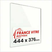444 x 376 x 4 mm - Vetro per stufa a legna - vetro camino di ricambio - vetro per caminetto resistente al fuoco - France Vitre