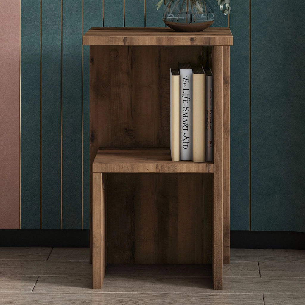 Comodino in legno "Roisin" - 30 x 30 x 50 cm - Marrone
