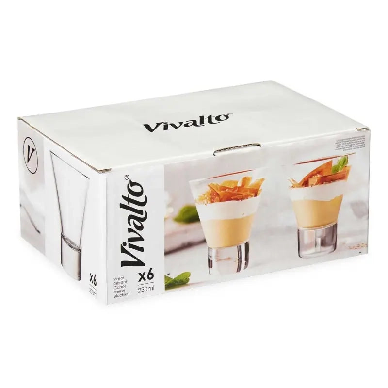 Bicchiere conico con base 230 ml trasparente