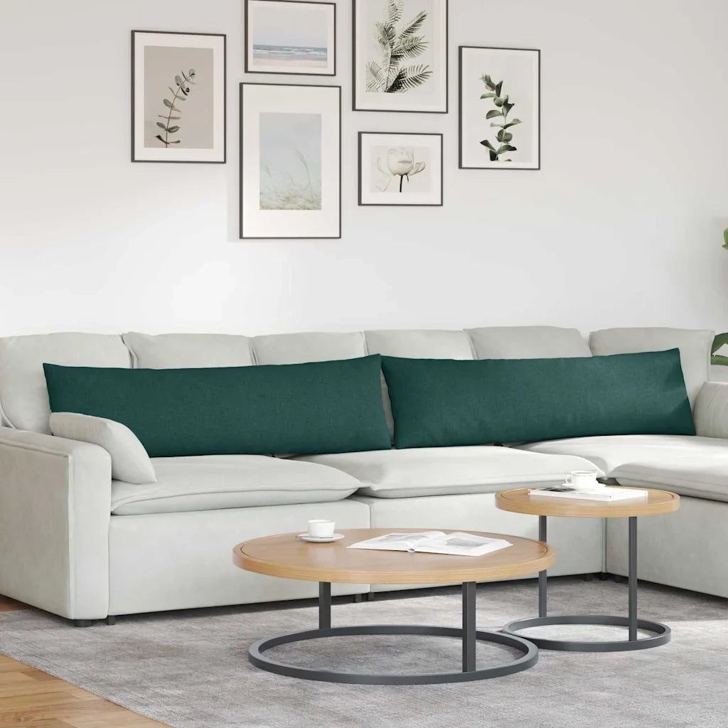 Cuscini da Divano 2 pz | Cuscini per sedie Verde Scuro 145 x 40 cm Tessuto