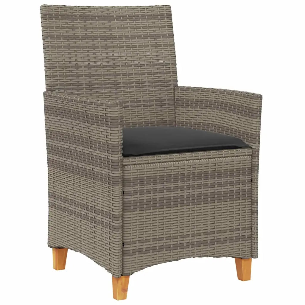 Set da Pranzo per Giardino 7 pcs Grigio polyrattan 3381077