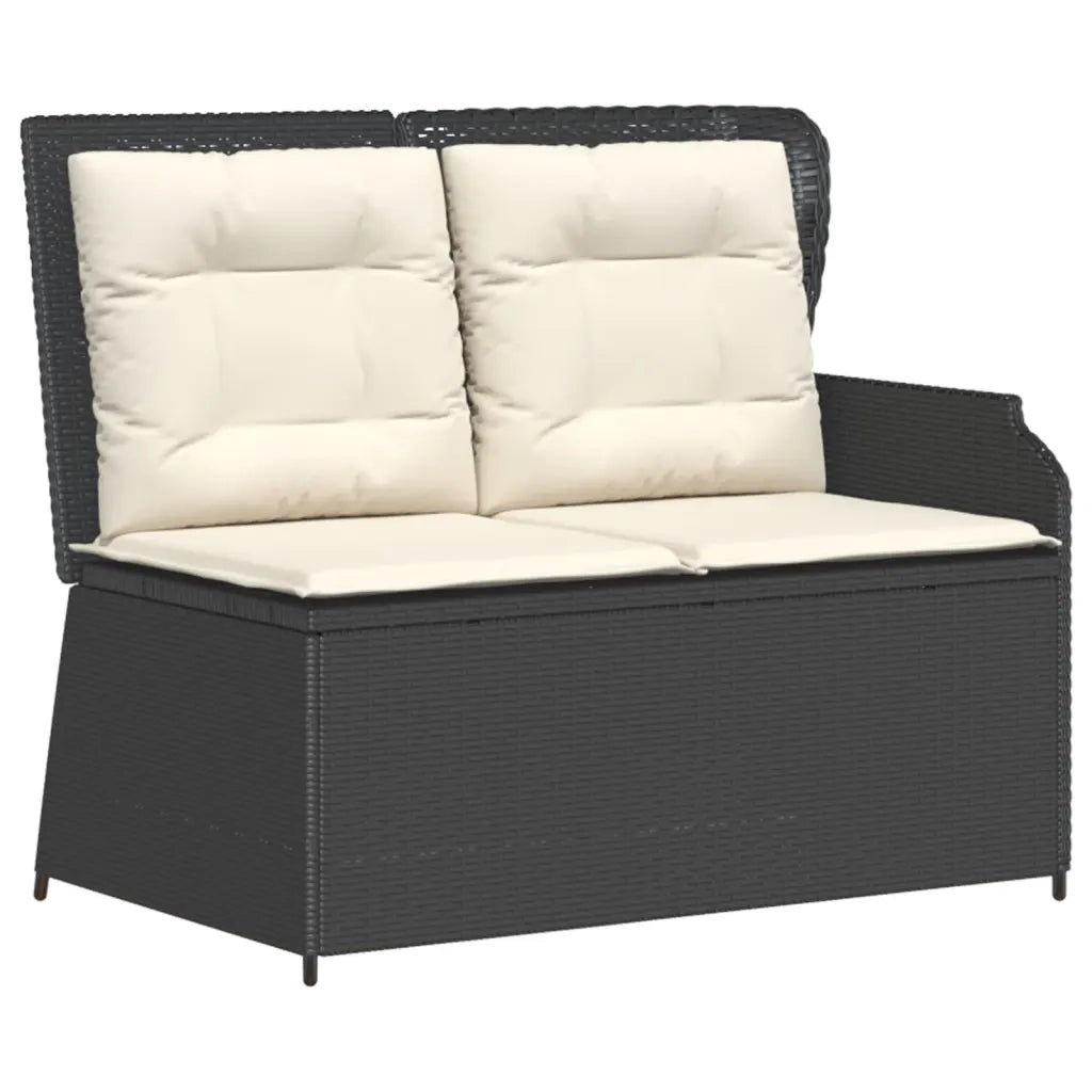 Set Divani da Giardino 3 pz con Cuscini Nero in Polyrattan 3262443