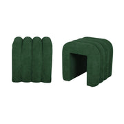 Set 2 pouf contemporanei in tessuto, verde scuro