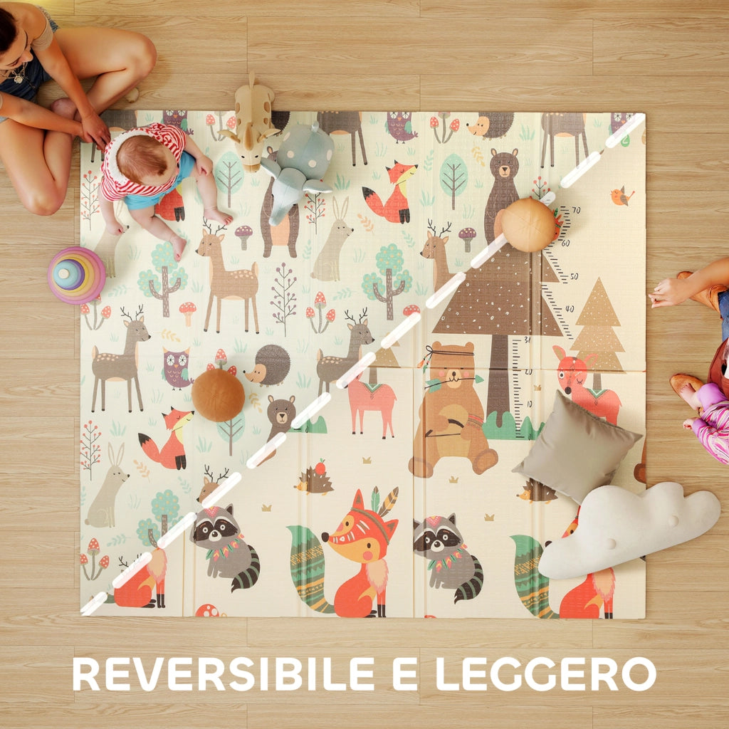 Tappeto Gioco Bambini Tema Foresta ¨C Xylo ¨C XPE Impermeabile Multicolore 196x176x1.5cm