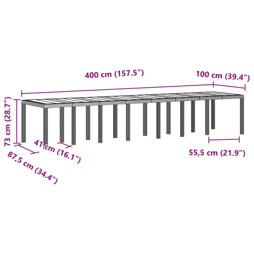 Set da pranzo da giardino con cuscini 17 pcs Antracite PP