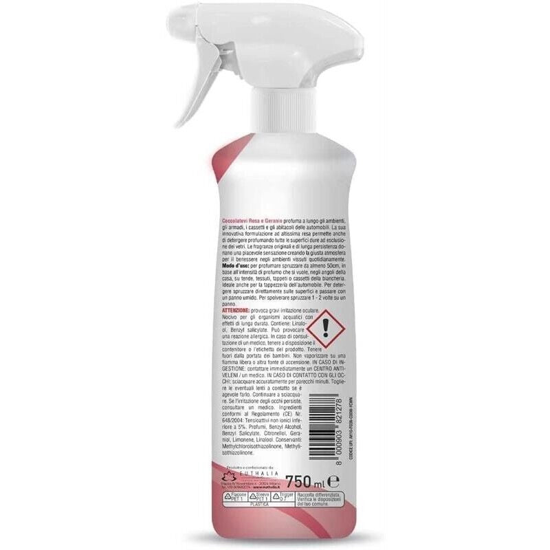 COCCOLATEVI ESSENZA PER AMBIENTI IN SPRAY DA 750 ML ROSA E GERANIO