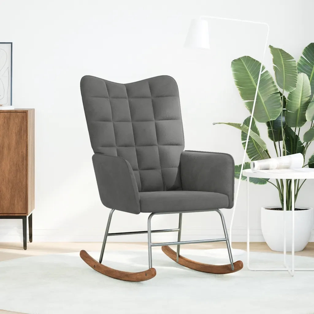 Sedia da Pranzo Grigio Scuro in Velluto 4016833
