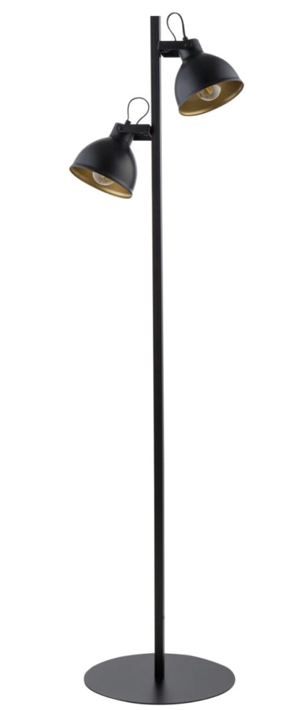 Lampada da terra Mars nera/oro 2xE27 orientabile Sigma