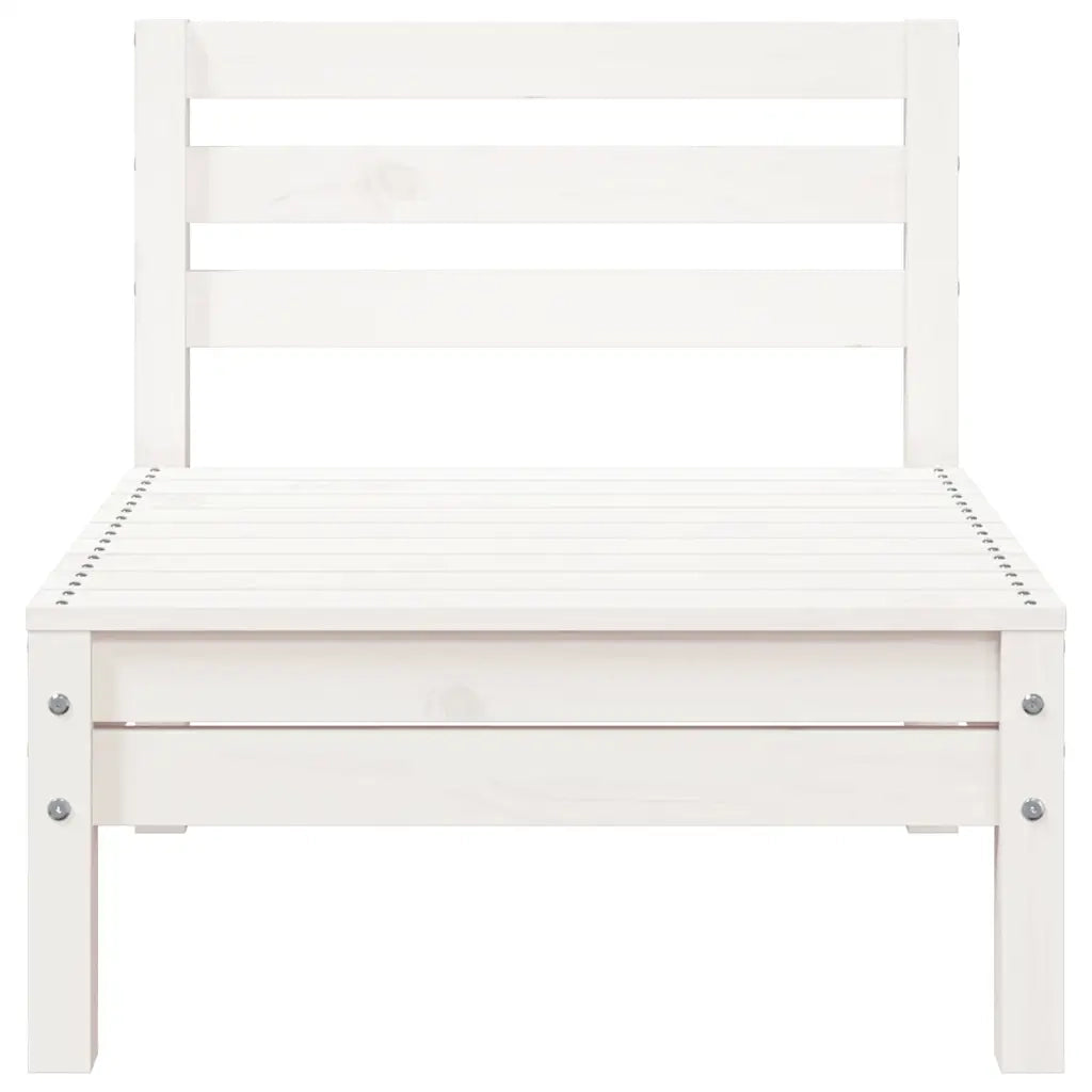 Divano da Giardino 3 Posti con Poggiapiedi-Sofa da Giardino-Divano da esterno Bianco Massello Pino