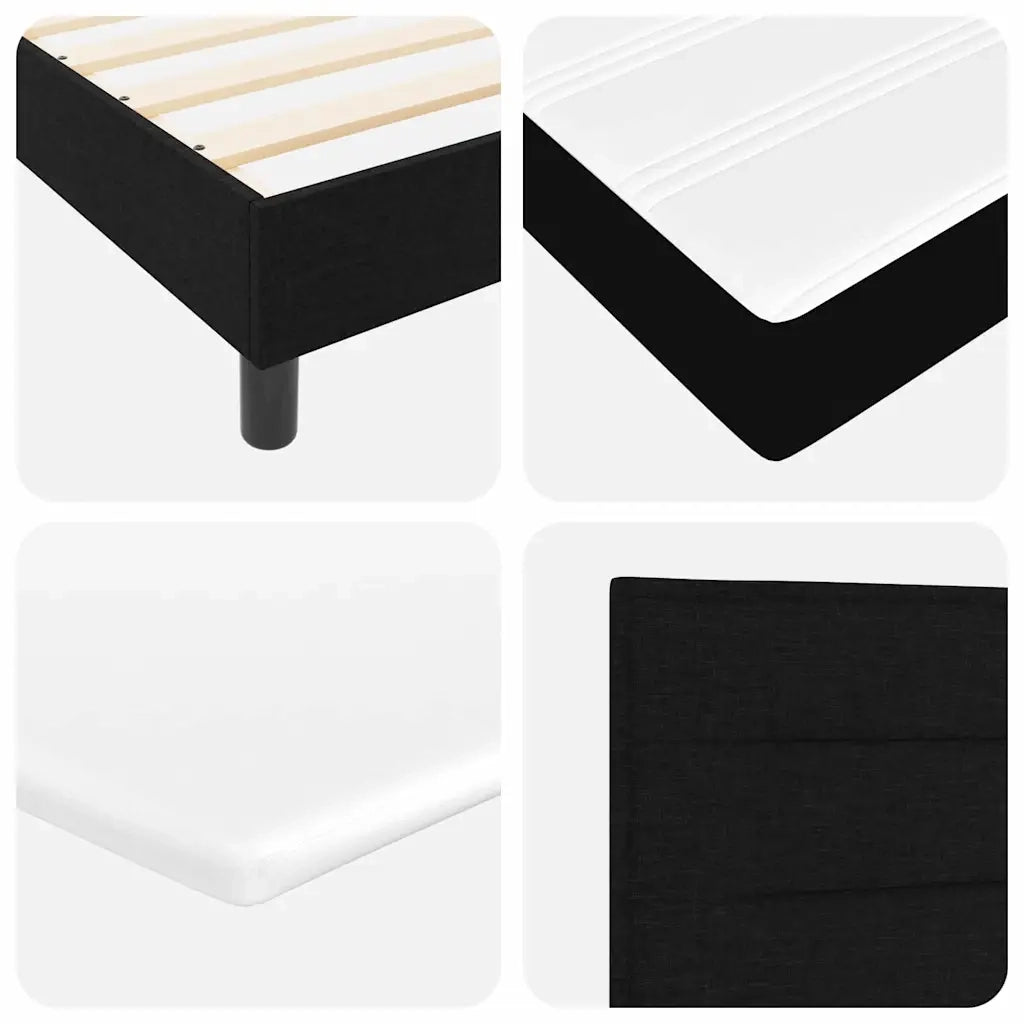 Letto a molle con materasso Nero 140 x 200 cm Tessuto 3339963