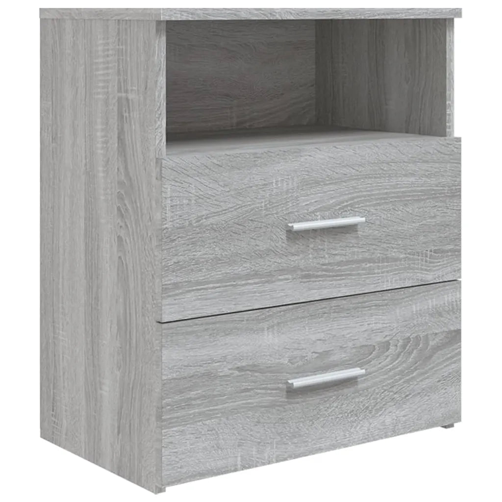 Set di 2 Comodini | Armadio da Notte | Mobiletto da notte Grigio Sonoma 50x32x60 cm