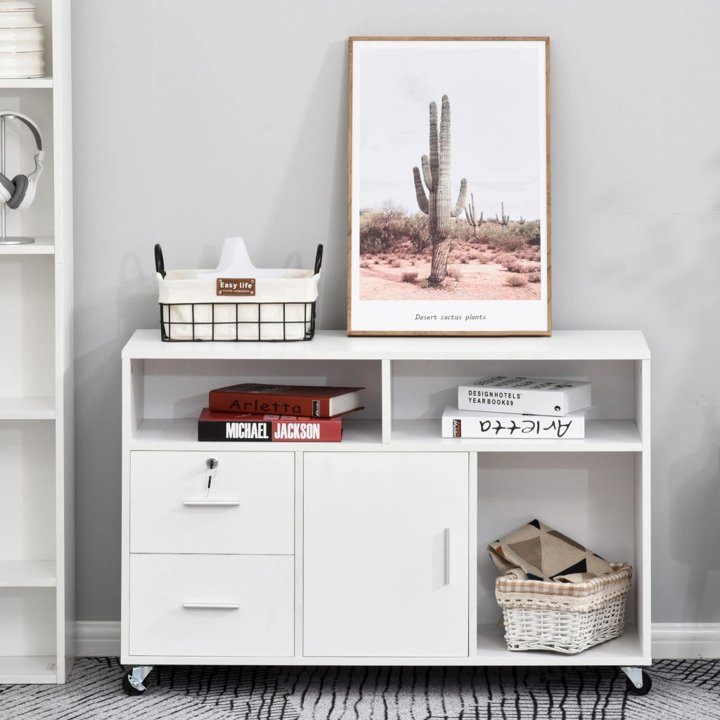 Scrivania con cassetti e scaffali ¨C Minimal ¨C Bianco 100x35x65 cm
