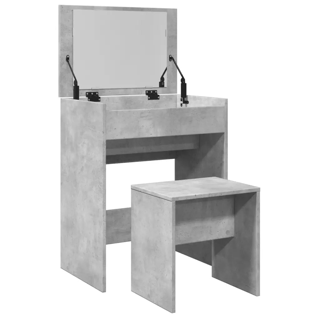 Toeletta e Sgabello Grigio Cemento 60x40x113,5 cm 848216