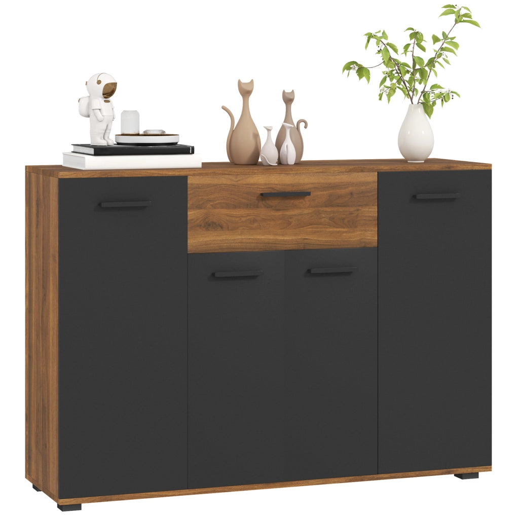 Buffet per soggiorno ¨C Minimal ¨C 120x35x85 cm, marrone e nero