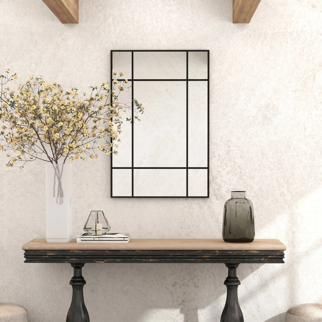 Specchio da parete con cornice metallica ¨C Minimal ¨C nero 90x2x60 cm