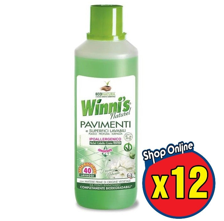 SET 12 WINNI'S NATUREL DETERSIVO CONCENTRATO PER PAVIMENTI 1 LT