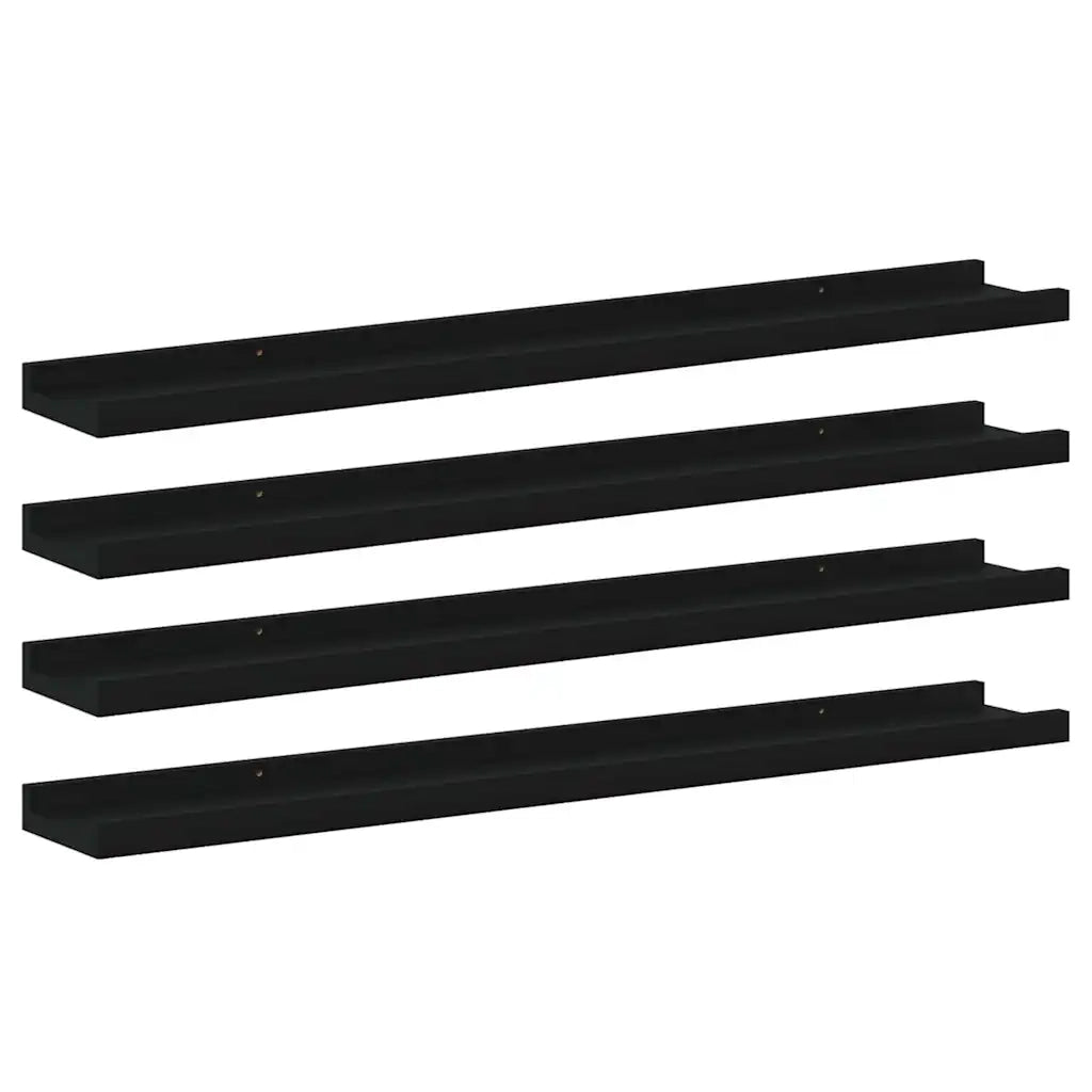 Mensole da Parete 4 pz-Ripiani-Scaffale Nere 80x9x3 cm