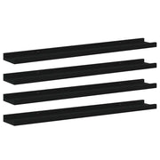 Mensole da Parete 4 pz-Ripiani-Scaffale Nere 80x9x3 cm