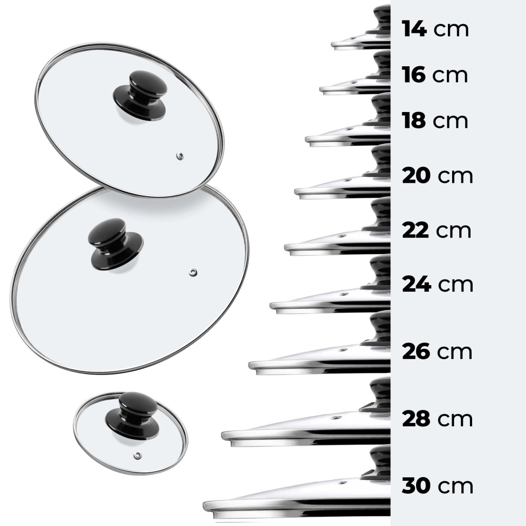 Coperchio in vetro KADAX da 26 cm, universale, resistente al calore, per pentole e padelle.