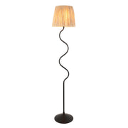 Lampada da terra boho nera opaca rafia E27 Endon Wriggle