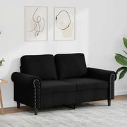 Divano a 2 Posti-Sofa 2 Posti Nero 120 cm in Velluto 747003