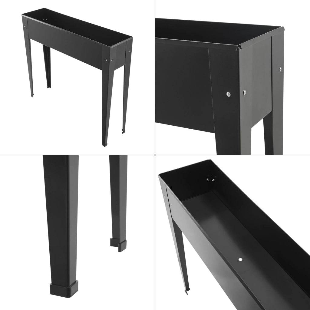 Aiuola Rialzata 'Lelystad' per Balcone/Terrazza - Forma Rettangolare - Antracite [en.casa]