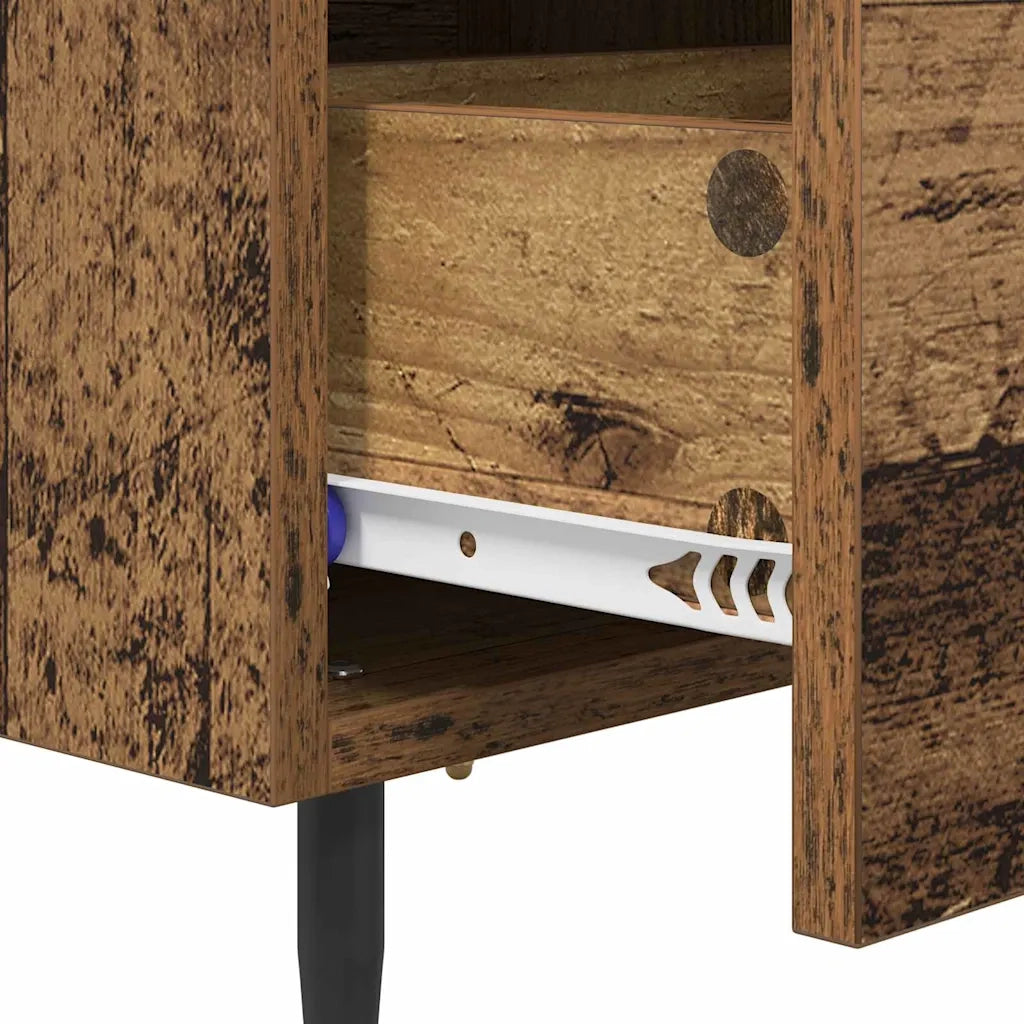 Set di 2 Comodini | Armadio da Notte | Mobiletto da notte Legno vecchio 40 x 35 x 47,5 cm