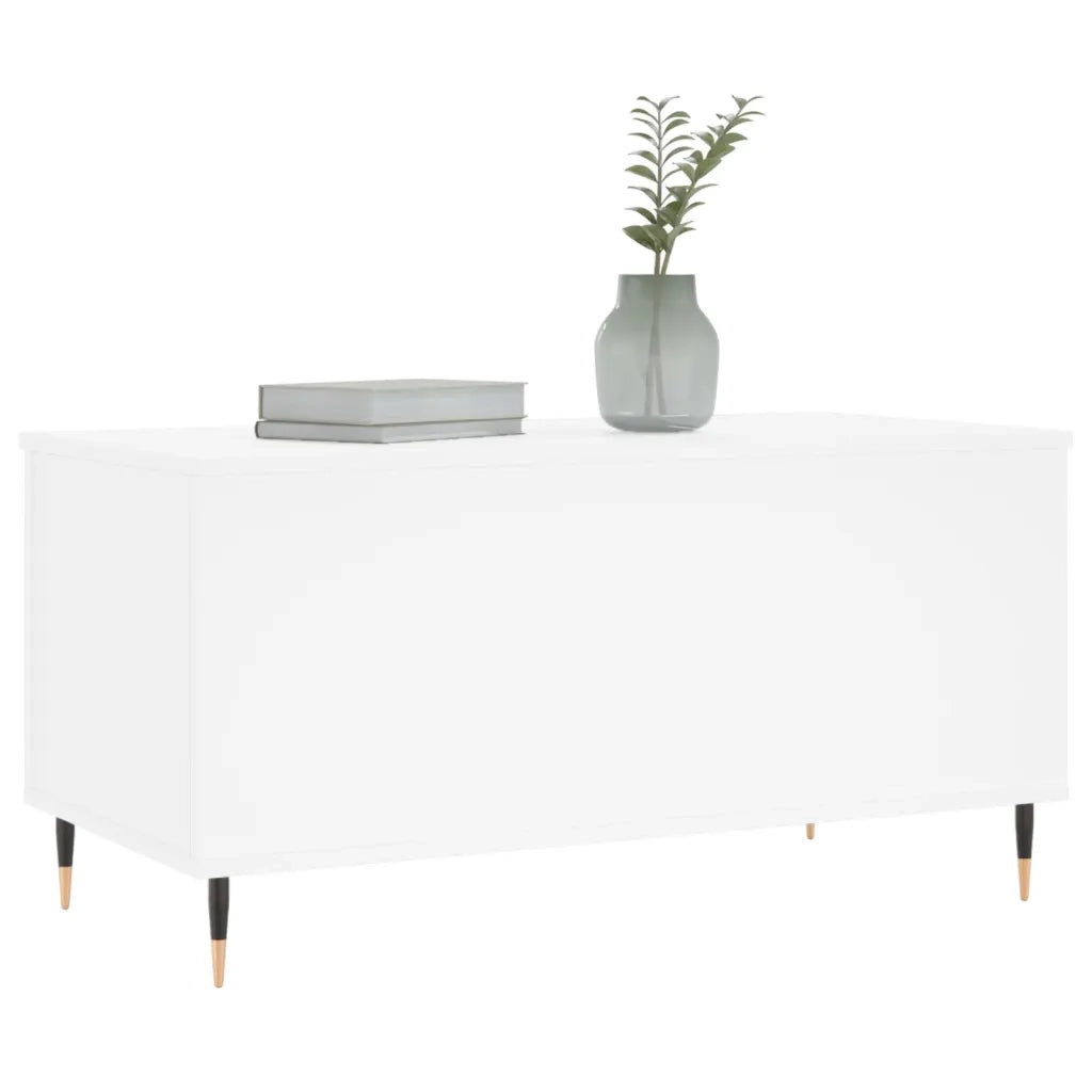 Tavolino da Salotto Bianco 90x44,5x45 cm in Legno Multistrato 830964