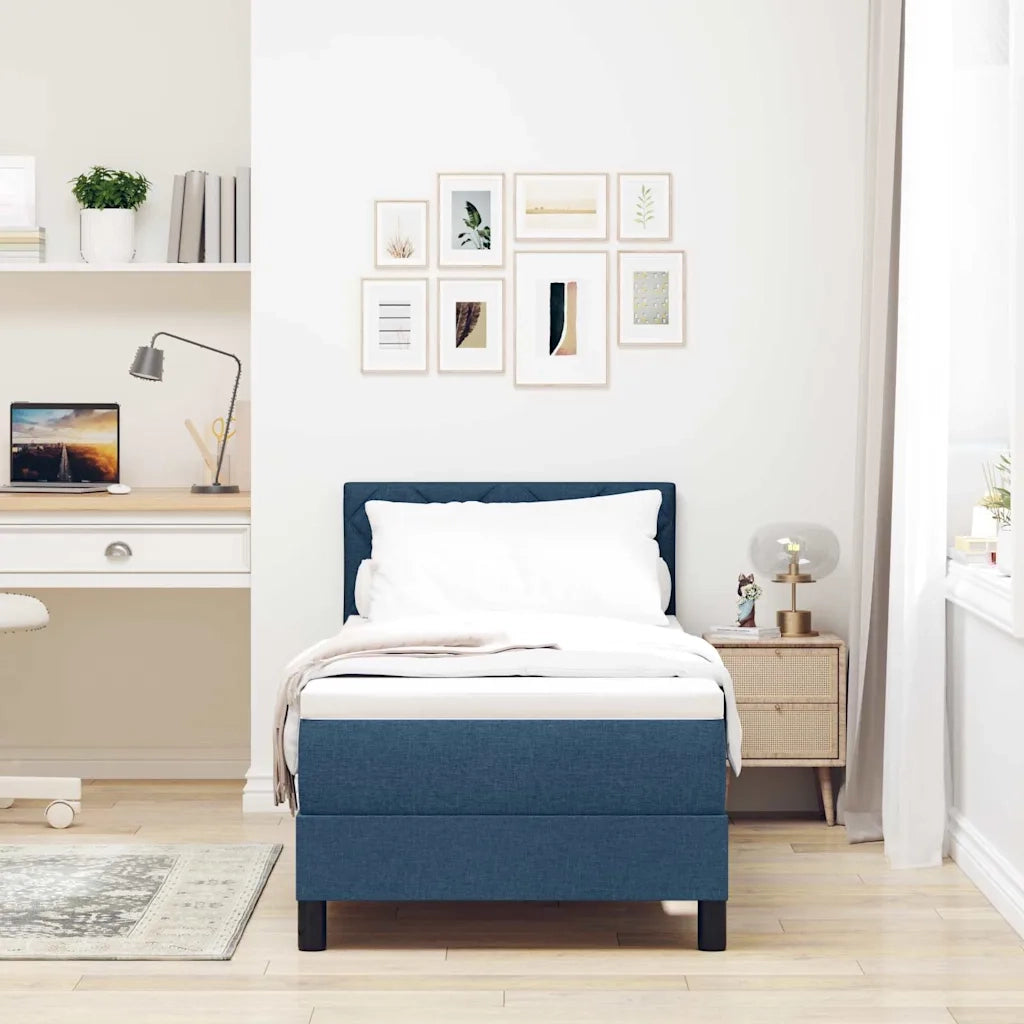 Letto a molle con materasso con led Blu 80 x 200 cm Tessuto 3342246