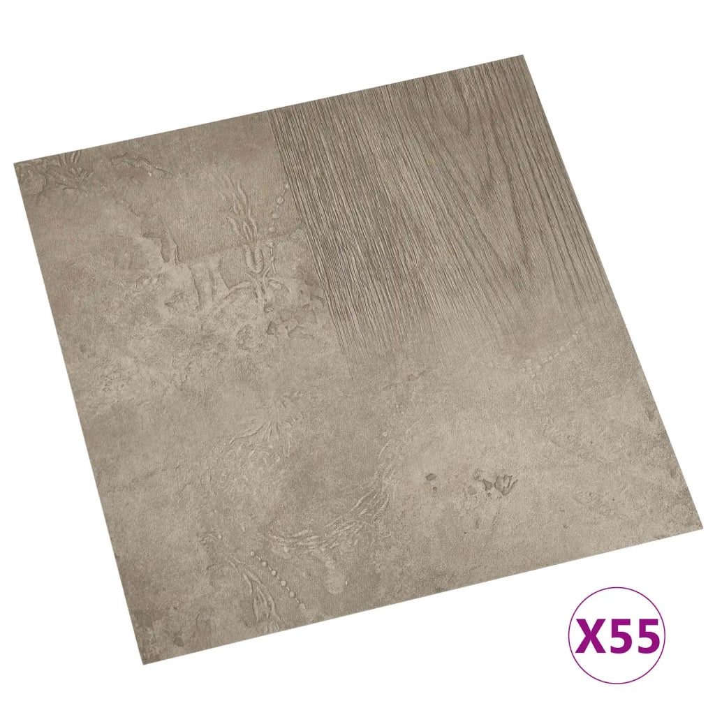 Tavole per Pavimenti 5,11 m² 55 pcs PVC Marrone scuro e Grigio 42046340