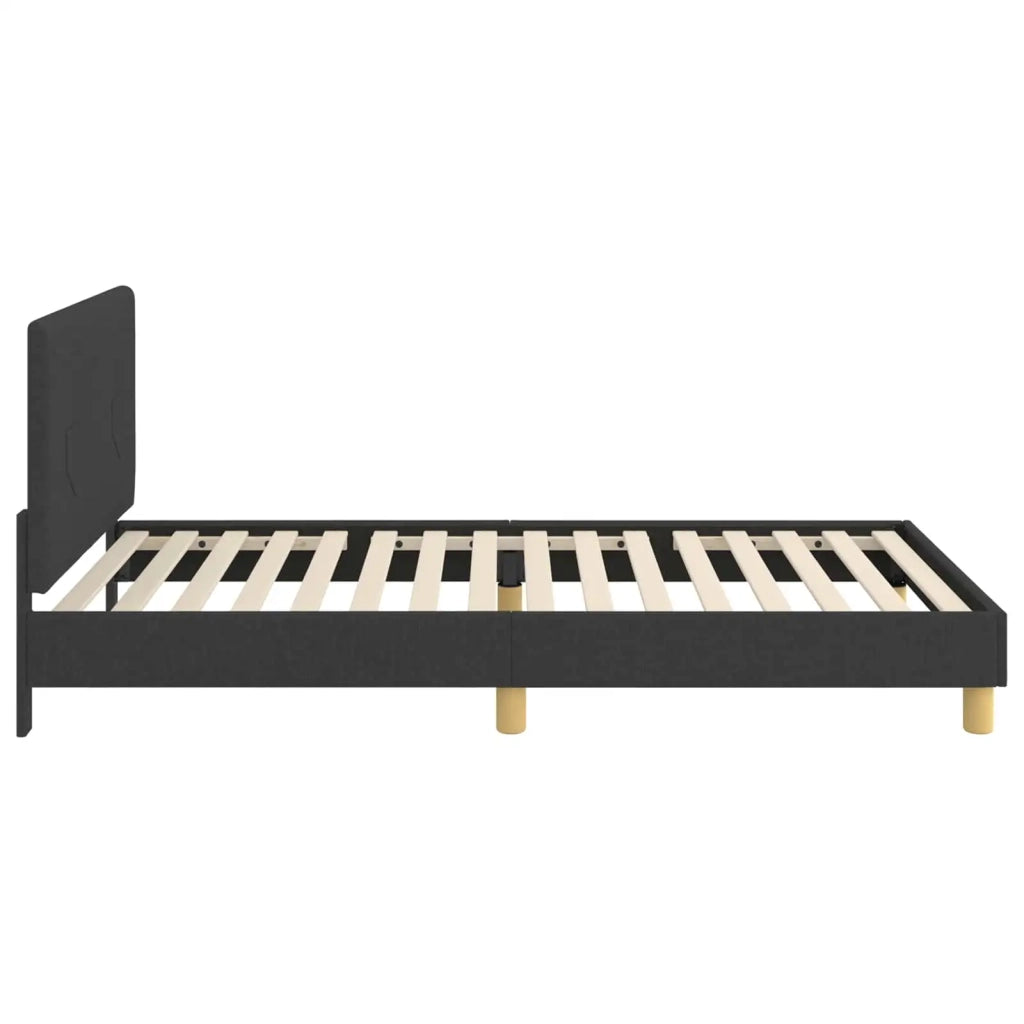 Struttura letto bambini con testata Nero 80 x 200 cm Tessuto 42010991