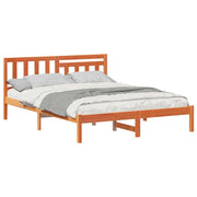 Letto matrimoniale | Letto per adulti | Struttura del letto Marrone cerato 150 x 200 cm Pino massello