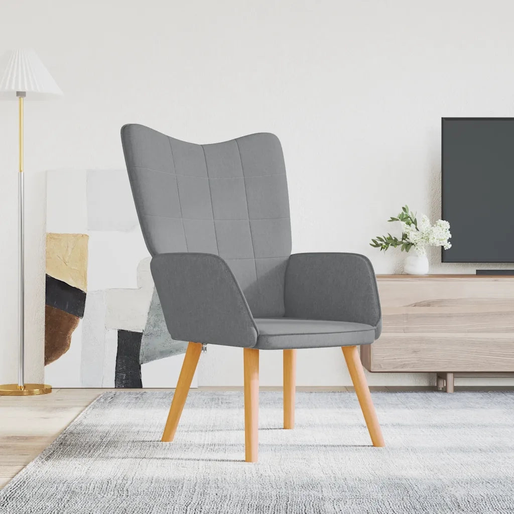 Poltrona Relax | Sedia Relax Grigio Chiaro in Tessuto