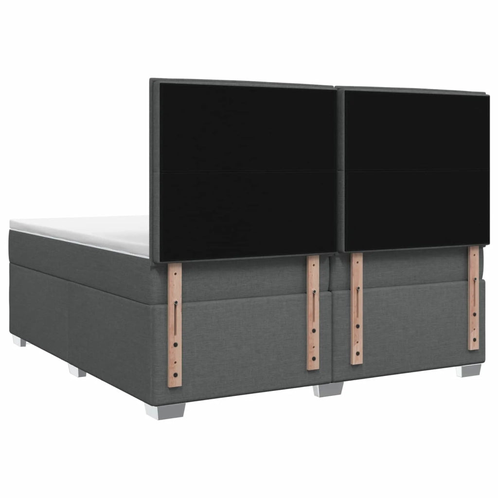 Letto box spring con materasso Grigio Scuro 200 x 200 cm 3454944