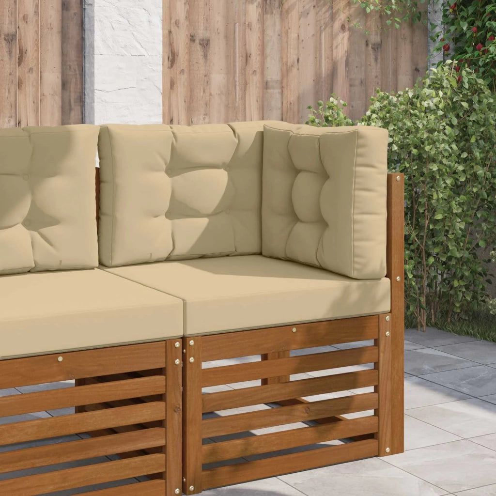 Cuscino per divano da esterno 3 pz | Cuscini per sedie Beige Poliestere