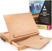 Tavolo da pittore - Tavolo da dipinto in legno - Paletta da pittore con cassetto - Attrezzatura da pittore portatile - Disegnare, tracciare, dipingere - Varie materie prime