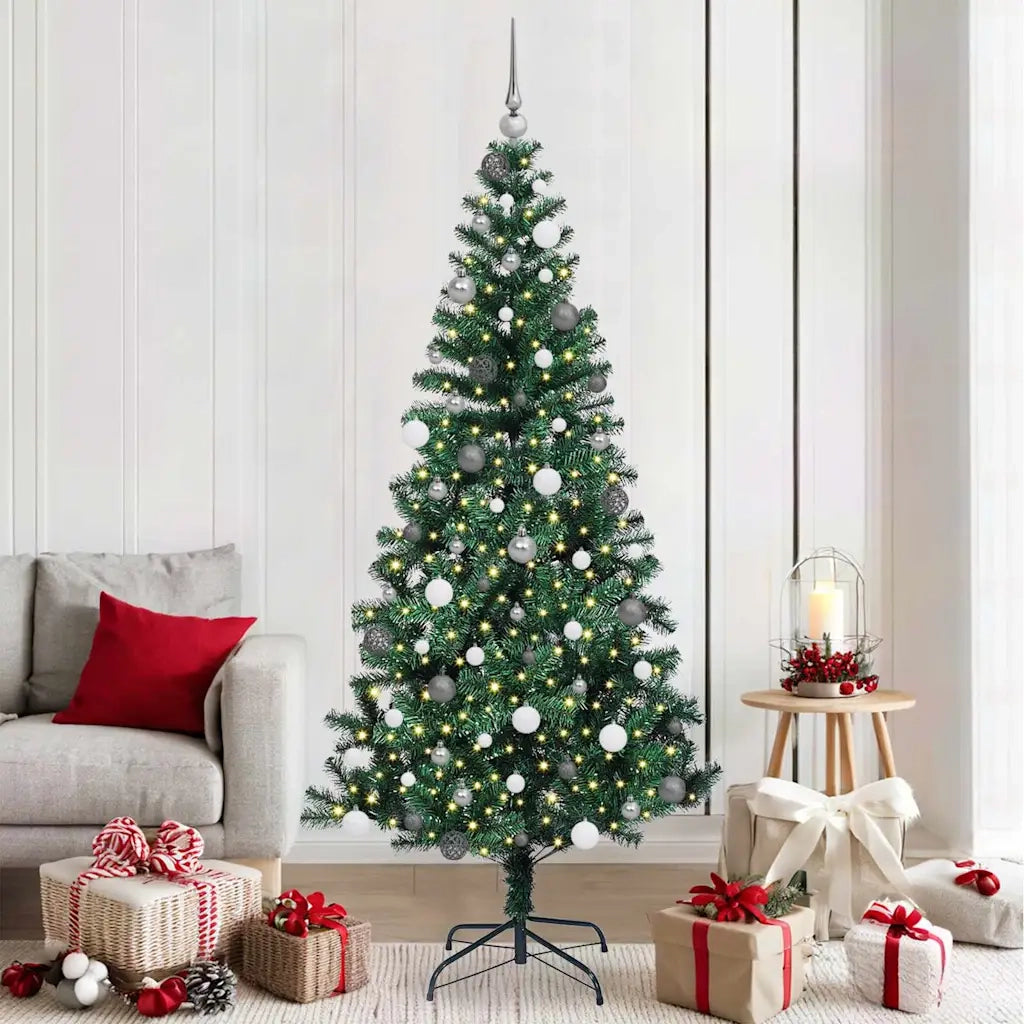 Albero di Natale artificiale con luci integrate Verde 210 cm 3396774