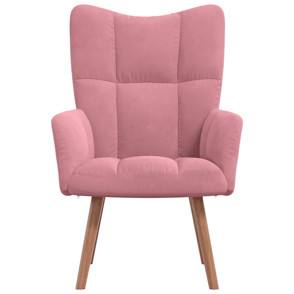 Poltrona | Sedia Relax Rosa in Velluto