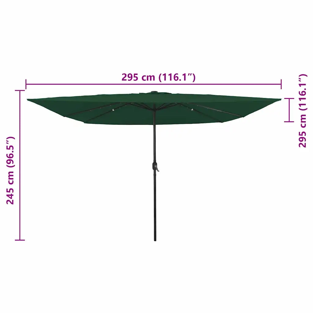Ombrello da giardino Verde 295 x 295 x 245 cm 42003661