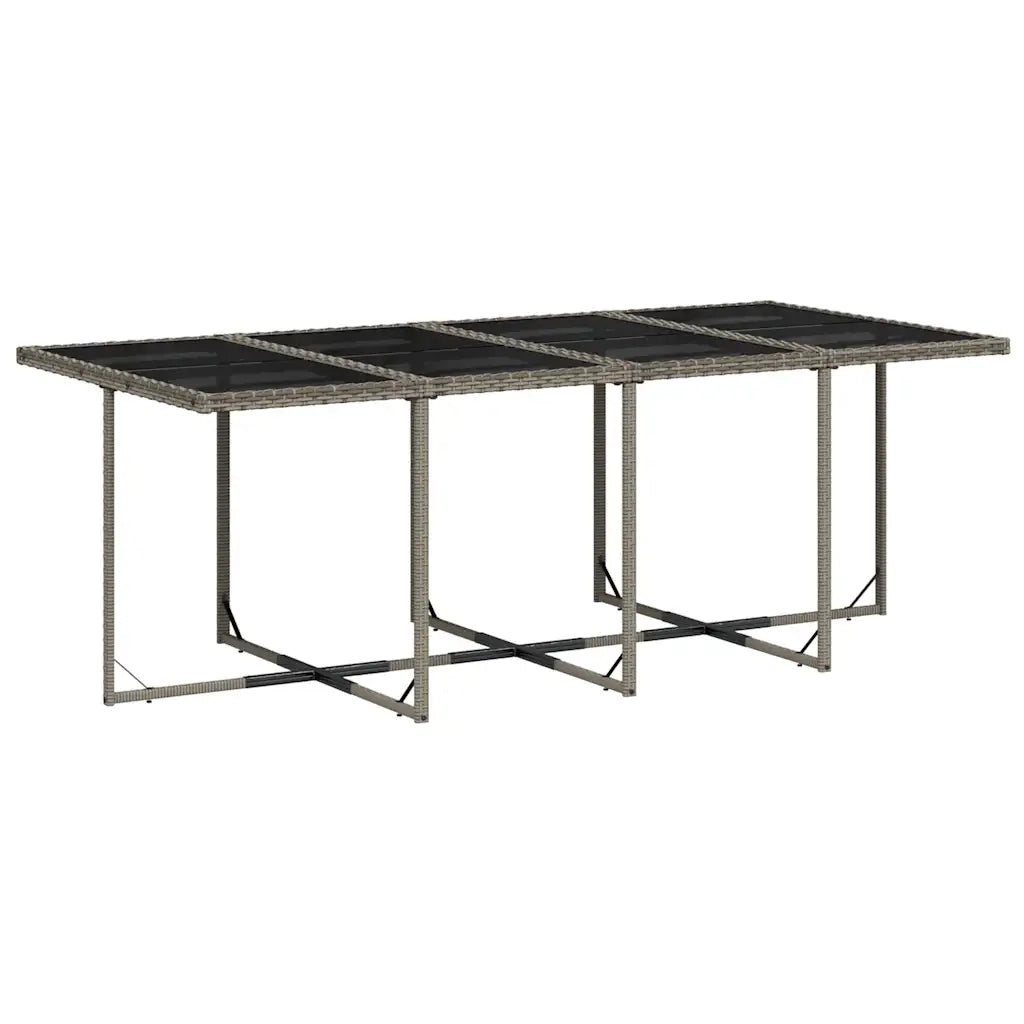 Set da Pranzo da Giardino 13pz con Cuscini Grigio in Polyrattan 3278107
