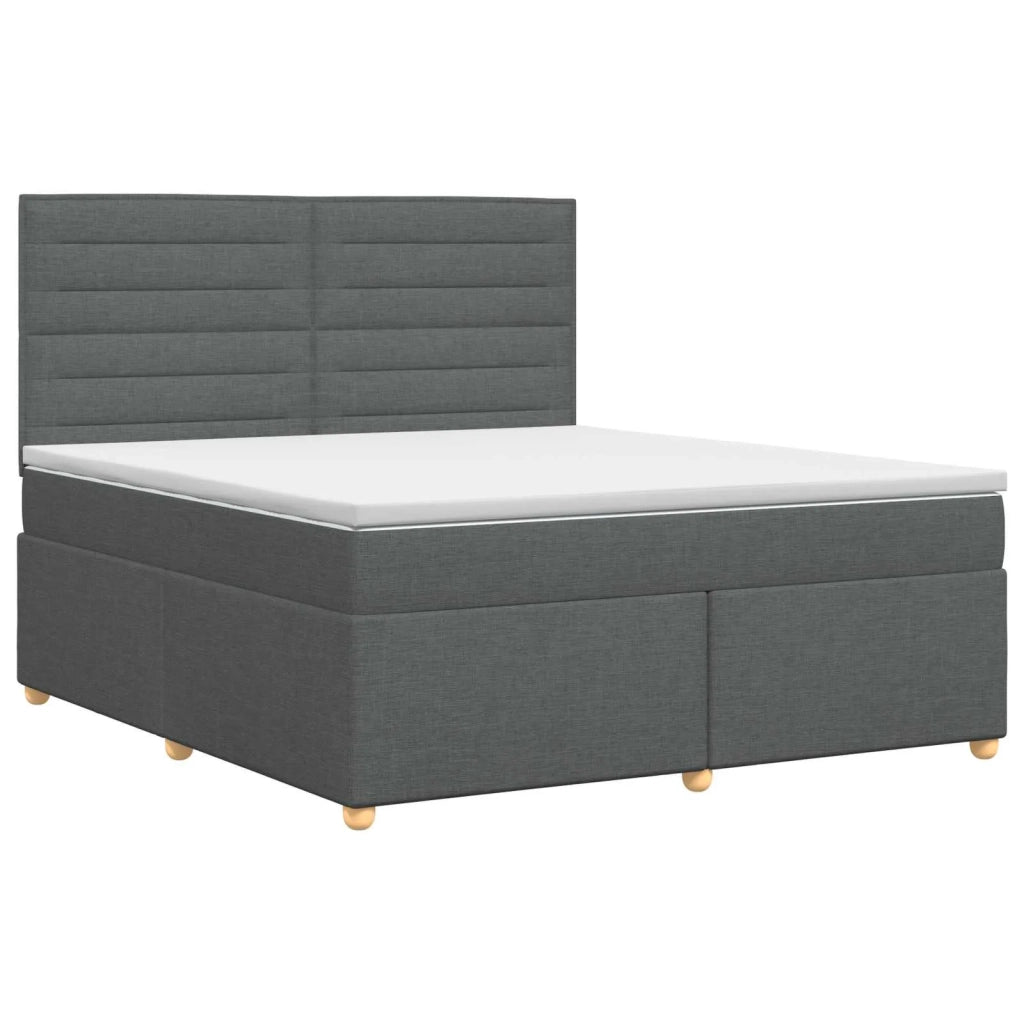 Letto box spring con materasso Grigio Scuro 140 x 190 cm 3453873
