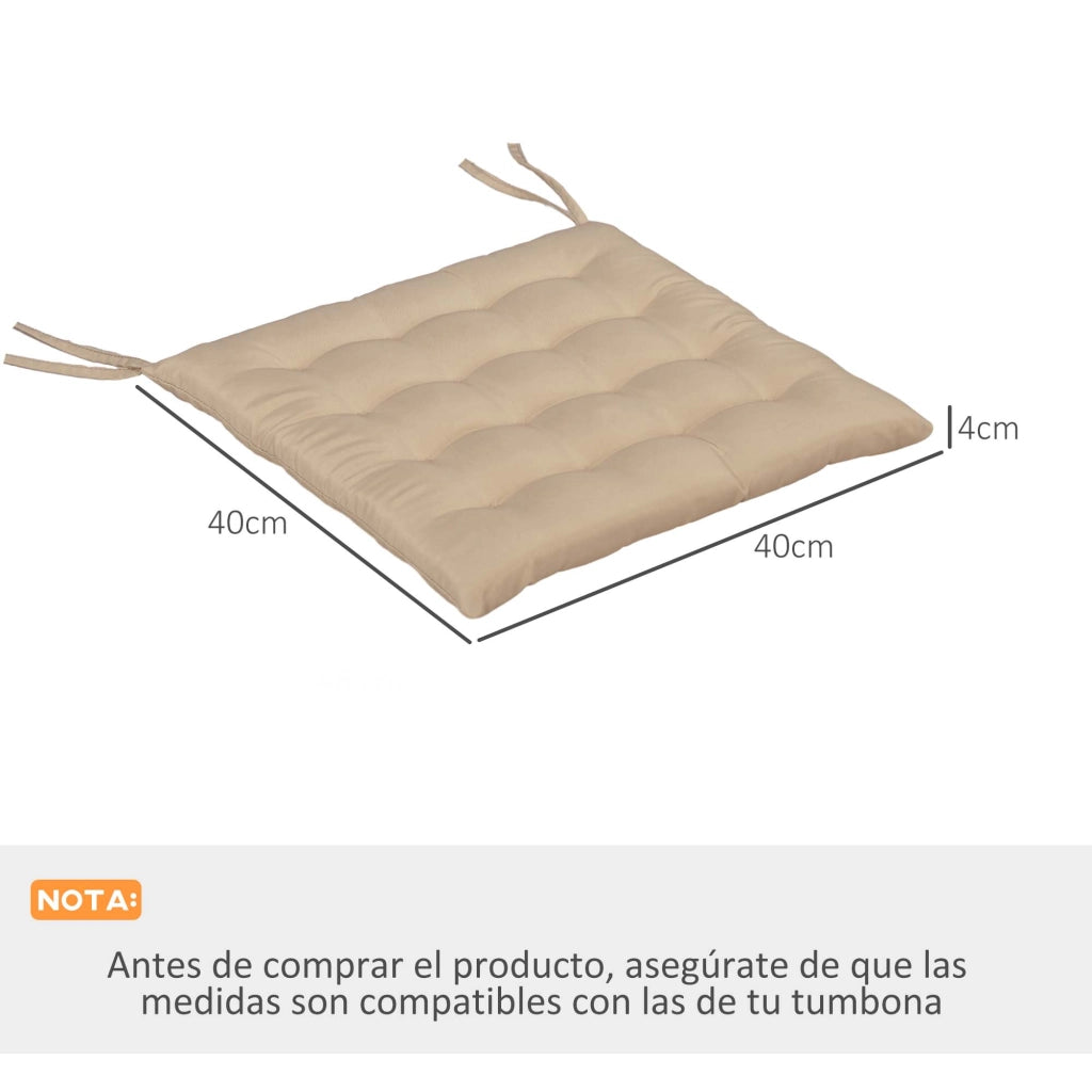 Cuscini per Sedie da Pranzo ¨C Minimal ¨C 40x40 cm, Caqui, con Cintre