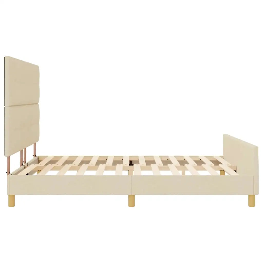 Struttura del letto con testiera Crema 180 x 200 cm Tessuto 3344751