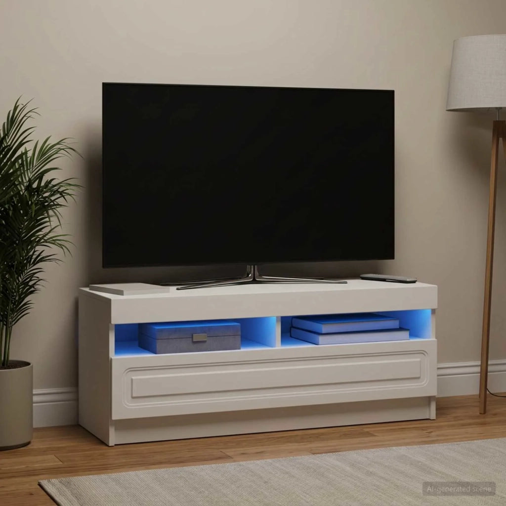 Mobile TV LED Bianco Legno ingegnerizzato 897865