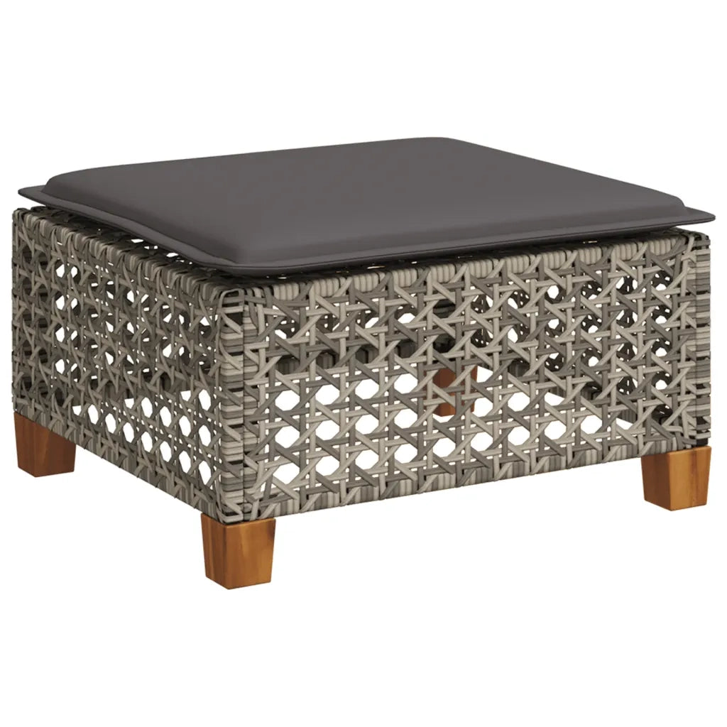 Set Divano da Giardino 6 pz con Cuscini Grigio in Polyrattan 3261951