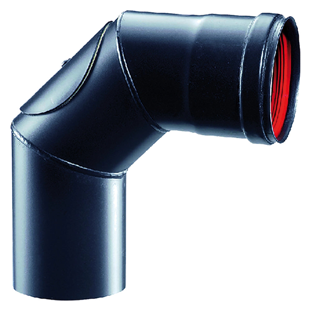 Gomito pellet ø10 cm 90° in acciaio nero