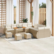 Set Divano da Giardino con cuscino 14 pcs beige e panna